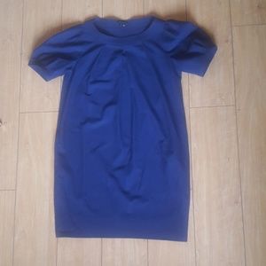 Blue Wool Shift Dress with Pockets!